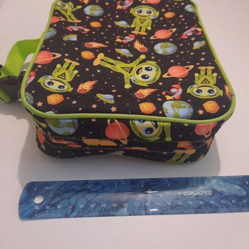 Bentology Alien Planets Lunch Box – Space Design Dual Zipper Navy Green Box Only